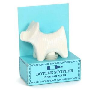Jonathan Adler Terrier Bottle Stopper NIB Ceramic Rare